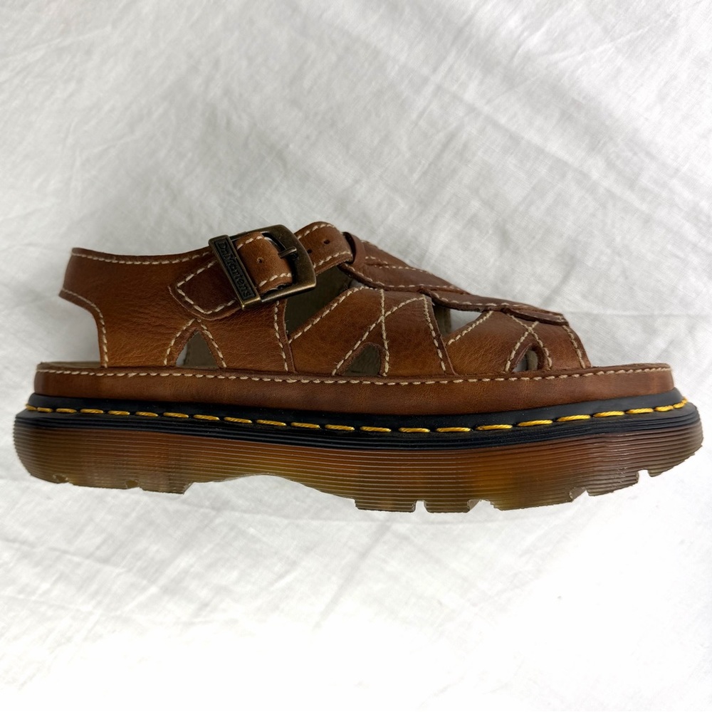 Dr Martens Vintage Y2K Chunky Sandals Women 11Brown Leather Slingback 5A85 EU 43 - Picture 3 of 16